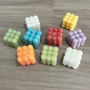 9 multicolored bubble candles